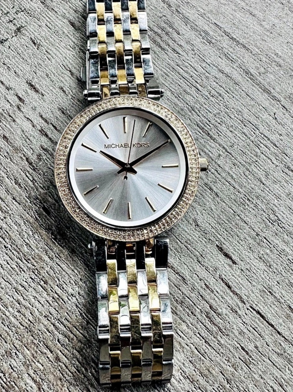 Michael Kors MK 3215 Pavé Two-Tone Watch Gold & Silver